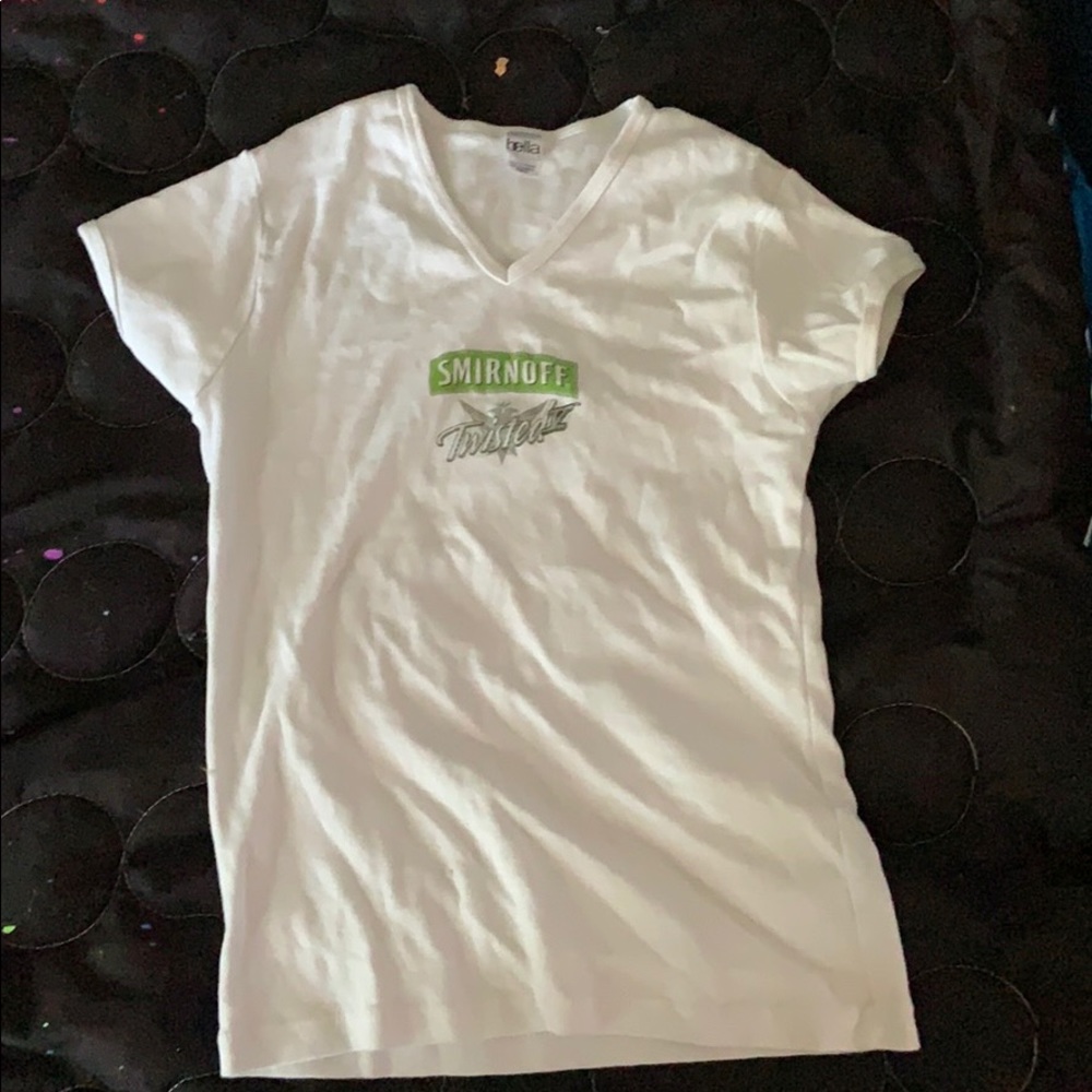 plain white smirnoff tshirt
